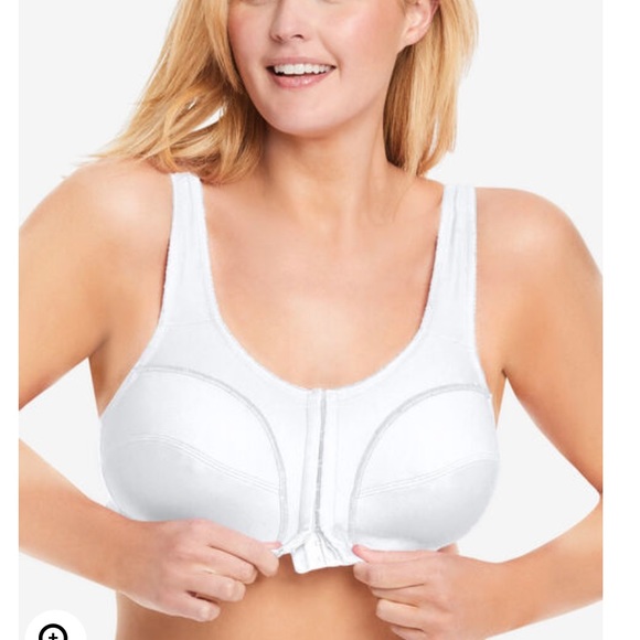 New Cotton Front Close Wireless Bra Comfort Choice Woman Within White Size 38DDD - Picture 3 of 3